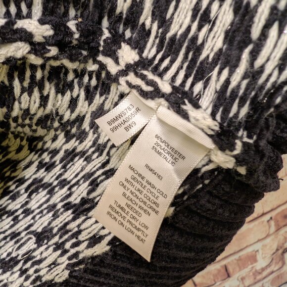 Black Rivet Open Cardigan Black/White Size Large - Picture 7 of 8